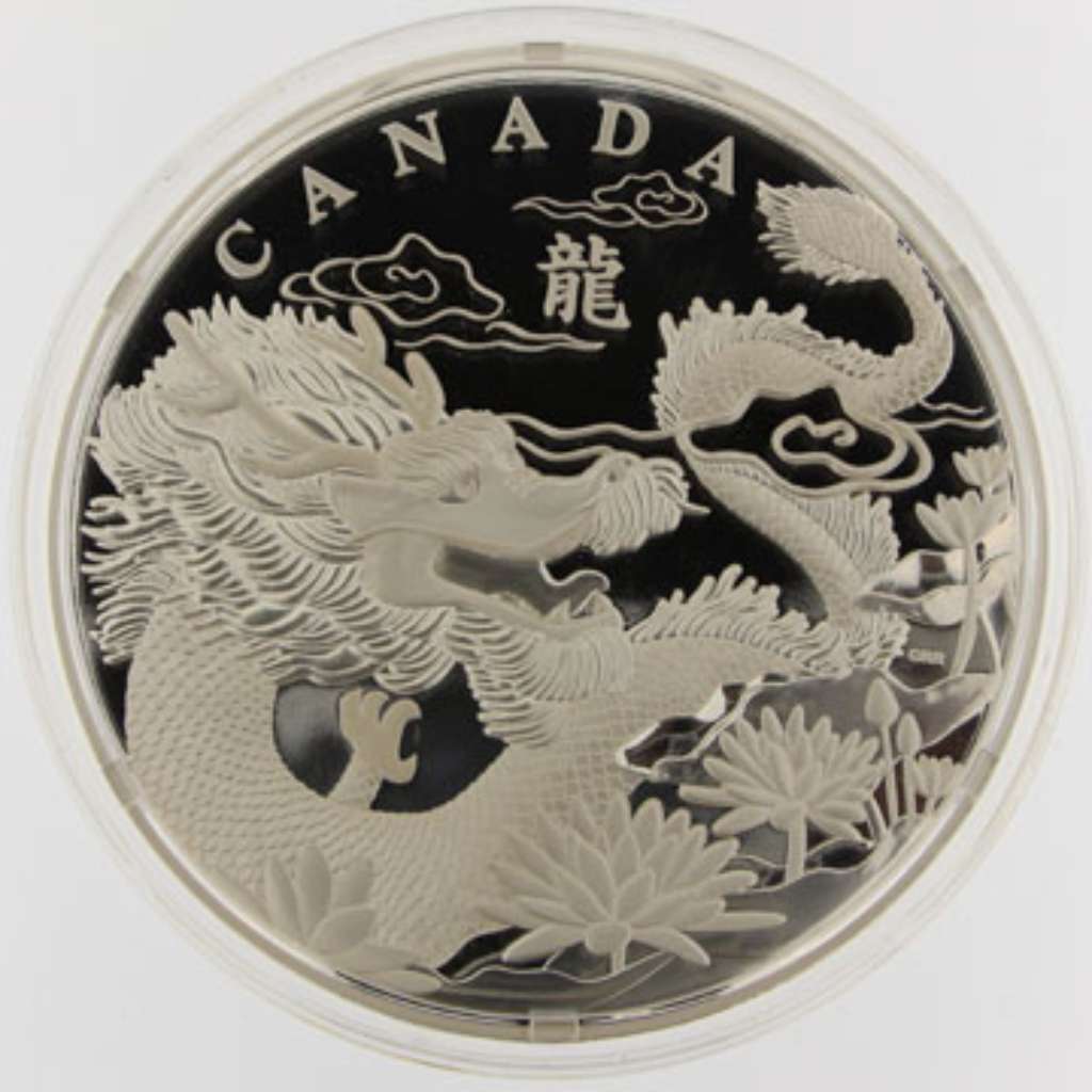 Canada Silver 2012 $250 1 Kilo Year of the Dragon 32.151oz, .9999
