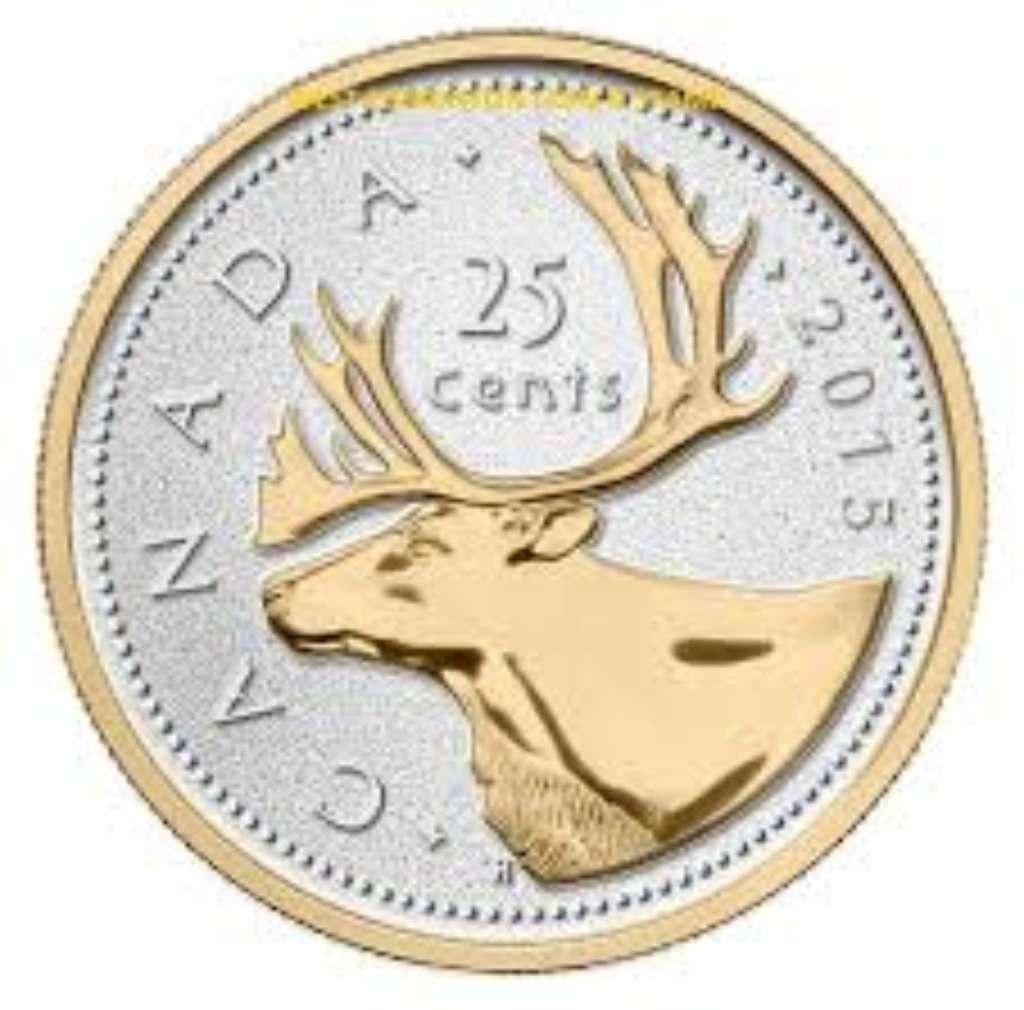 Canada Silver 2015 25 Cents 5oz Caribou - Big Coin Series 5oz, .9999