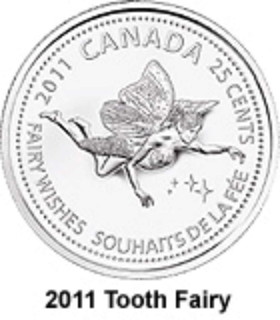 Canada Base Metal 2011 25 Cents Fairy - Tooth Fairy Gift Card UC