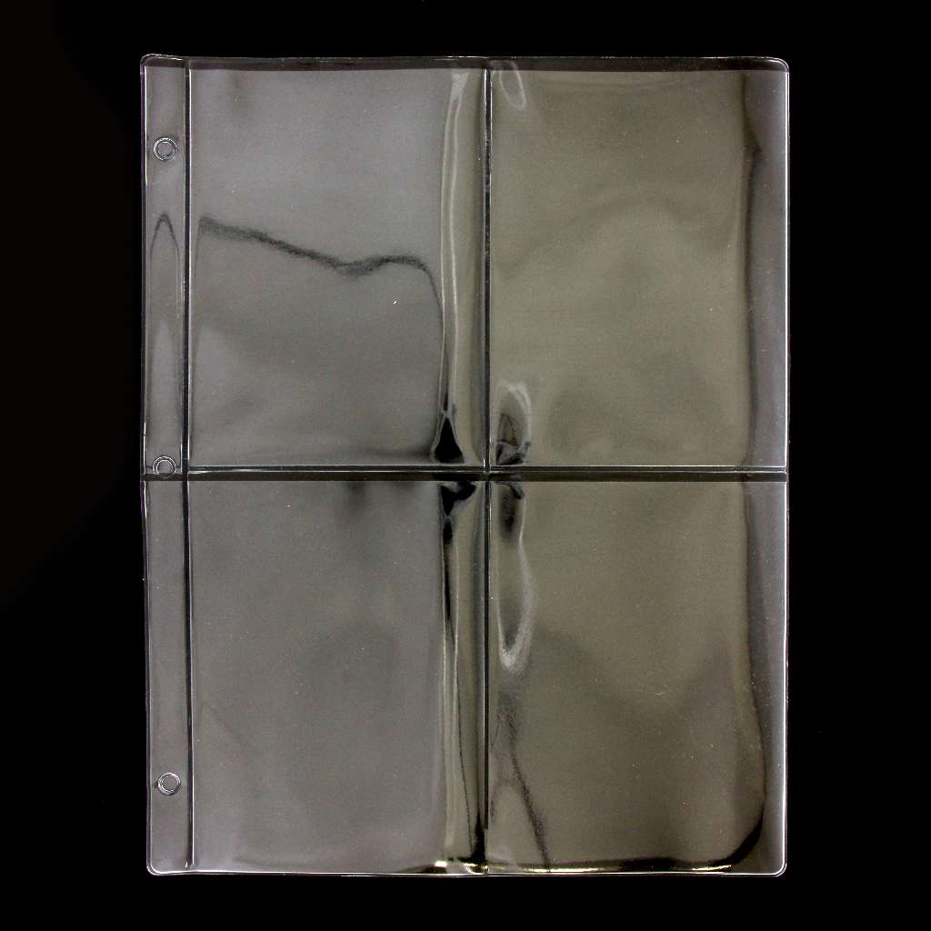 4 Pocket Plain 3 Ring Vinyl Pages / 50 (UA)