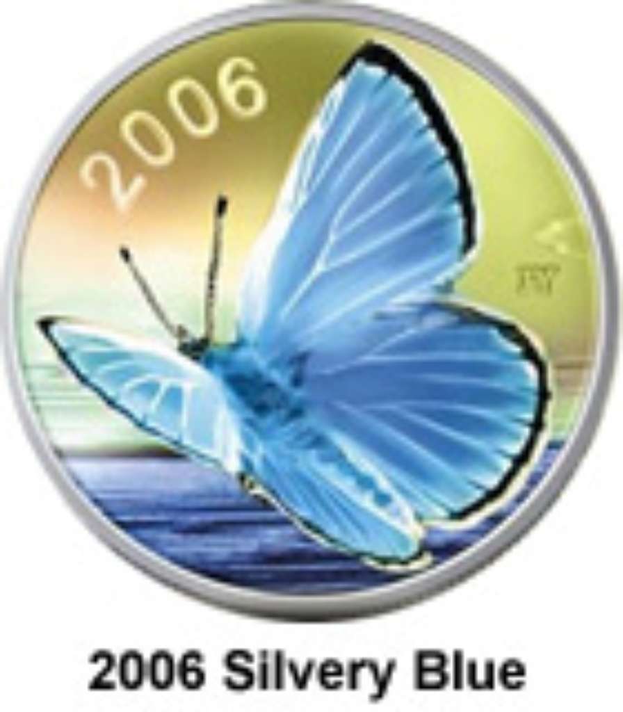 Canada Silver 2006 50 Cents Silvery Blue - Butterfly .277oz, .925