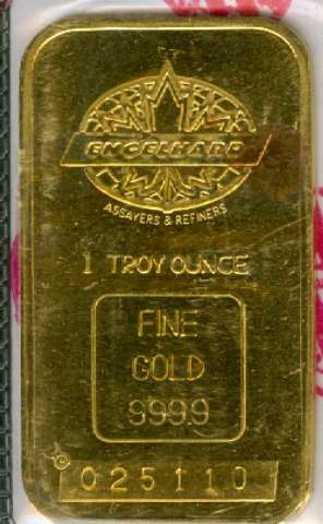 Engelhard Gold .999 1 oz. Bar Sell