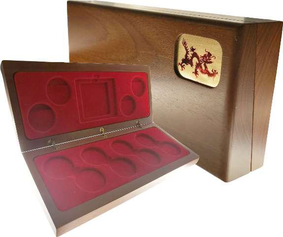 J&M Zarahwood Deluxe 12-Coin Lunar Zodiac  Wood Case Per 10 - SALE!
