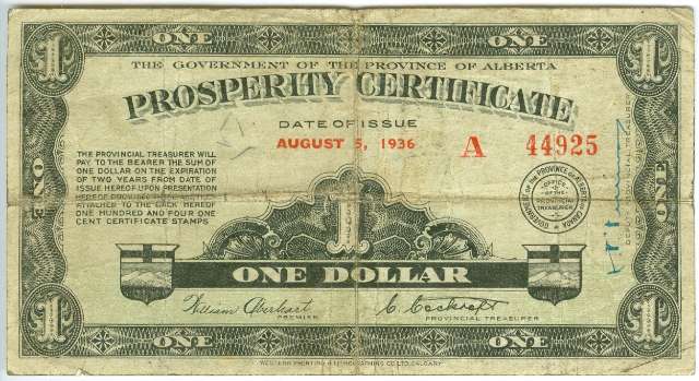 fullMatchVisibleAlberta Prosperity Certificate, F/VF, with 12 attached StampsFN/A