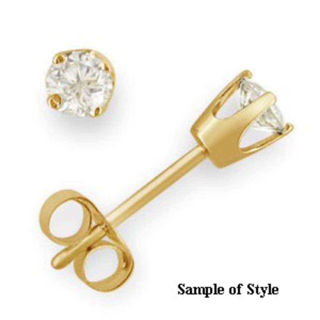 14kt yellow gold diamond earrings