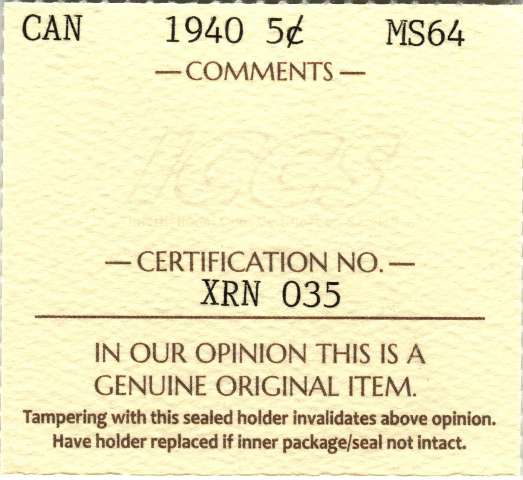 fullMatchVisible1940MS64ICCS