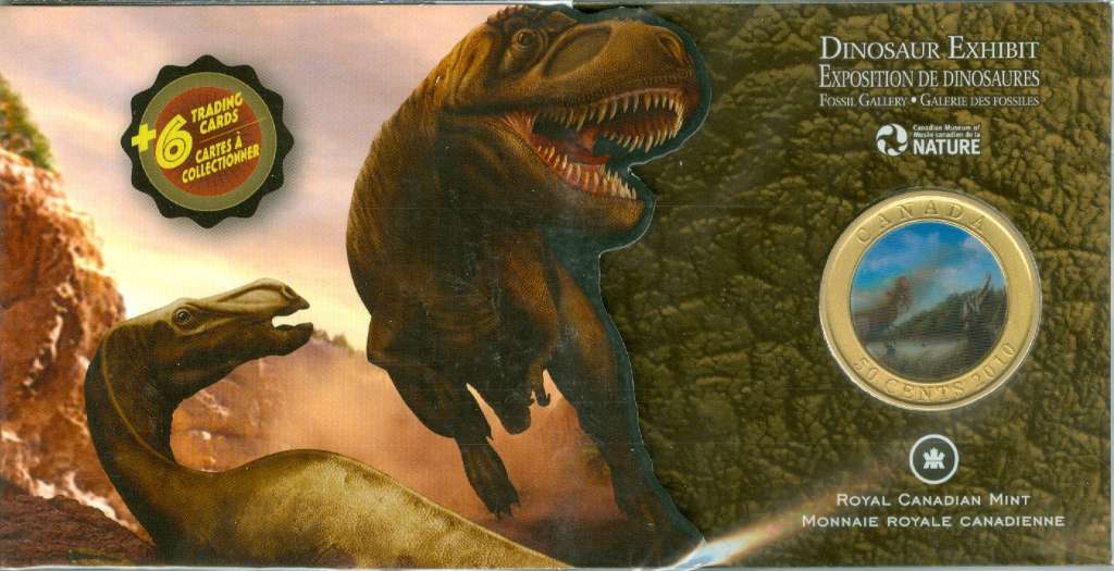 Canada Base Metal 2010 50 Cents Sinosauropterix - Dinosaur Exhibit Lenticular Set SP