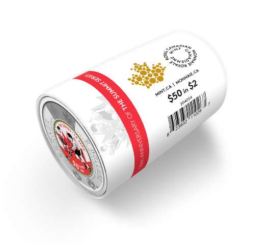 fullMatchVisible2022 (Summit Series, Coloured) RCM Special Wrapped Original Roll of 25 Pieces, $50 Face Value$2