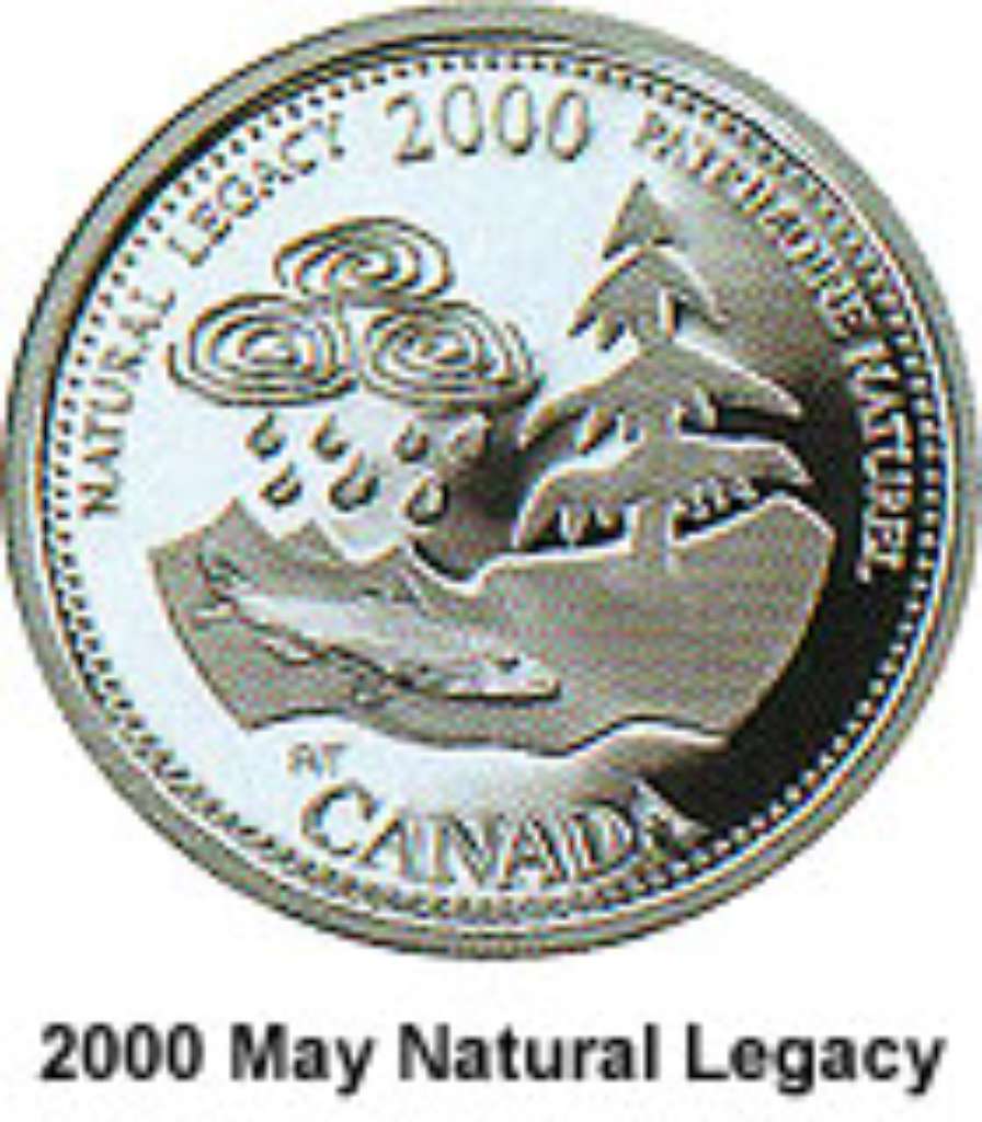 Canada Base Metal 2000 25 Cents May, Natural Legacy - Millenium 2000 BU