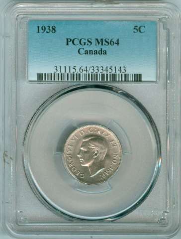 fullMatchVisible1938MS64PCGS