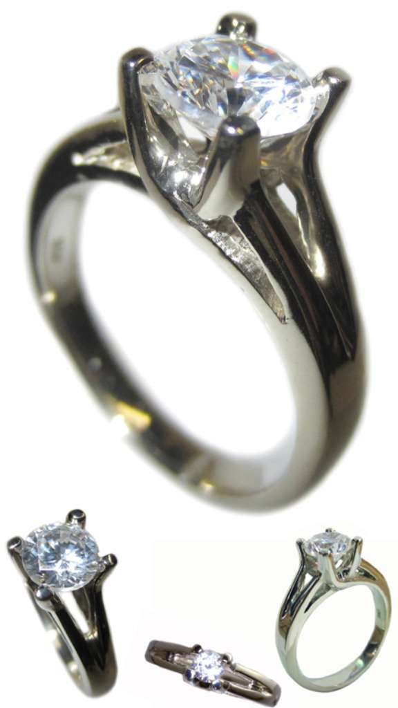 Ladies' 14kt white gold lucida style ring mounting