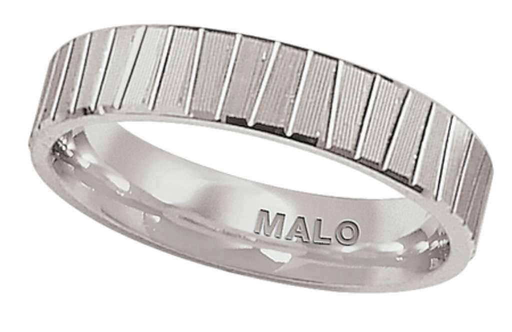 Malo wedding band, 14KT W/G JM-364-5WG, PB7-9, SZ:6, 4.6GR