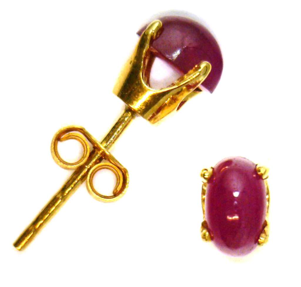 14kt yellow gold ruby earrings