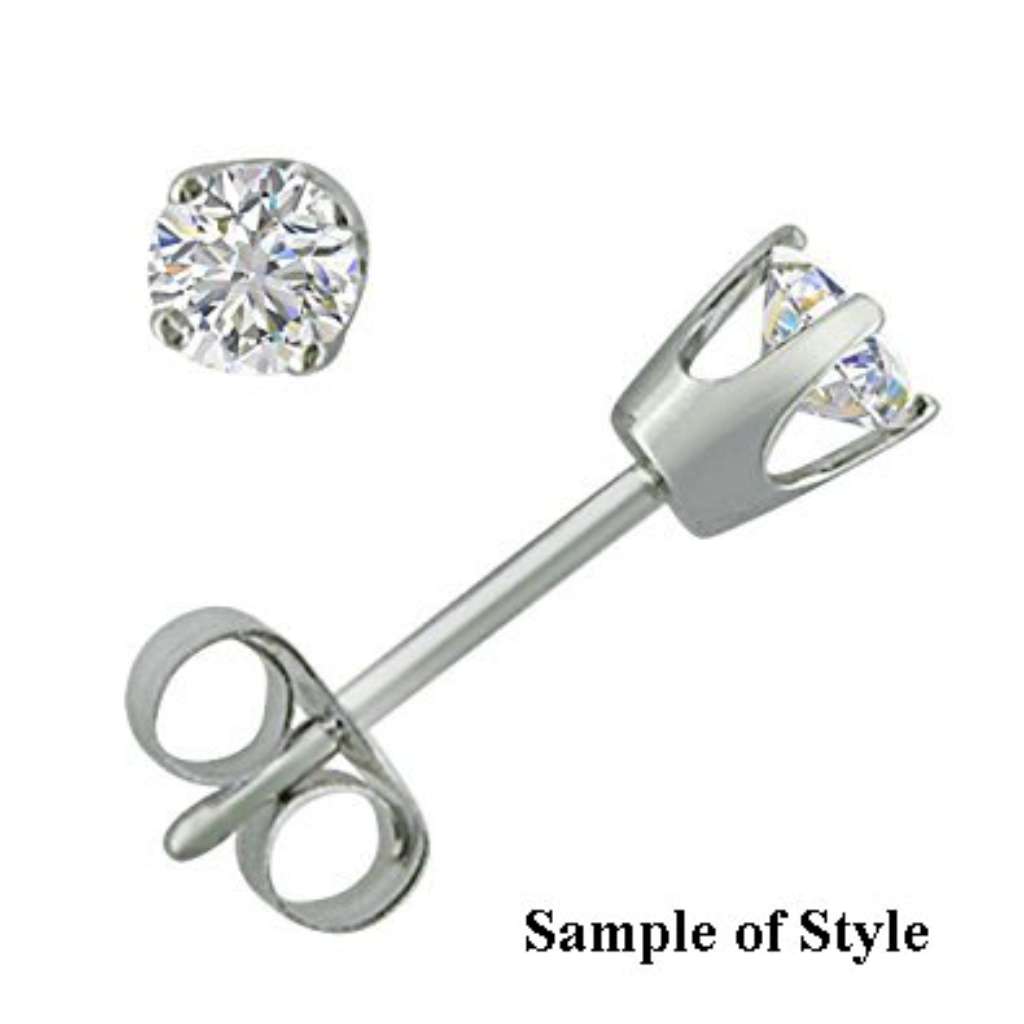 14kt white gold diamond earrings