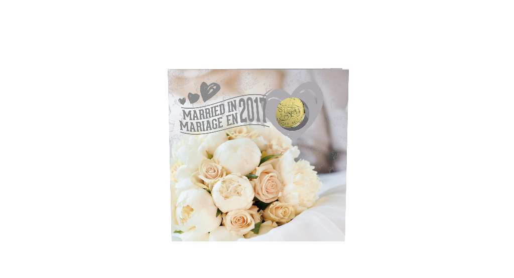 Canada Base Metal 2017 Set Married in 2017, incl. $1 Wedding Rings/Heart, Folder, 5-coins