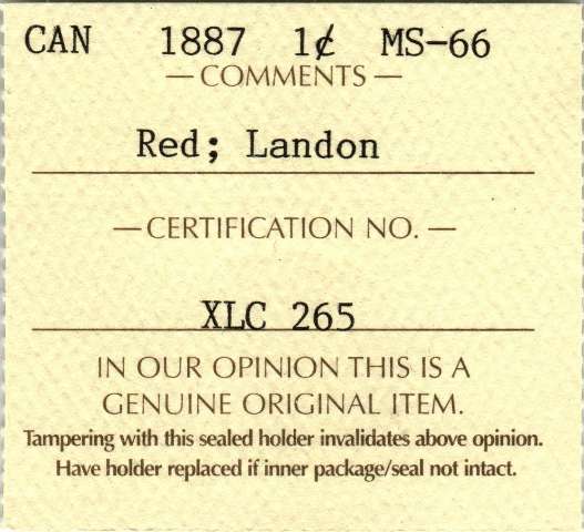 fullMatchVisible1887 Red; LandonMS66ICCS