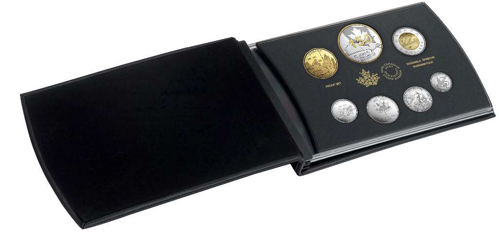 Canada Silver 2017 Premium Proof Set, 150th Anniv Our Home and Native Land, $1 gold plated, 7-coins
