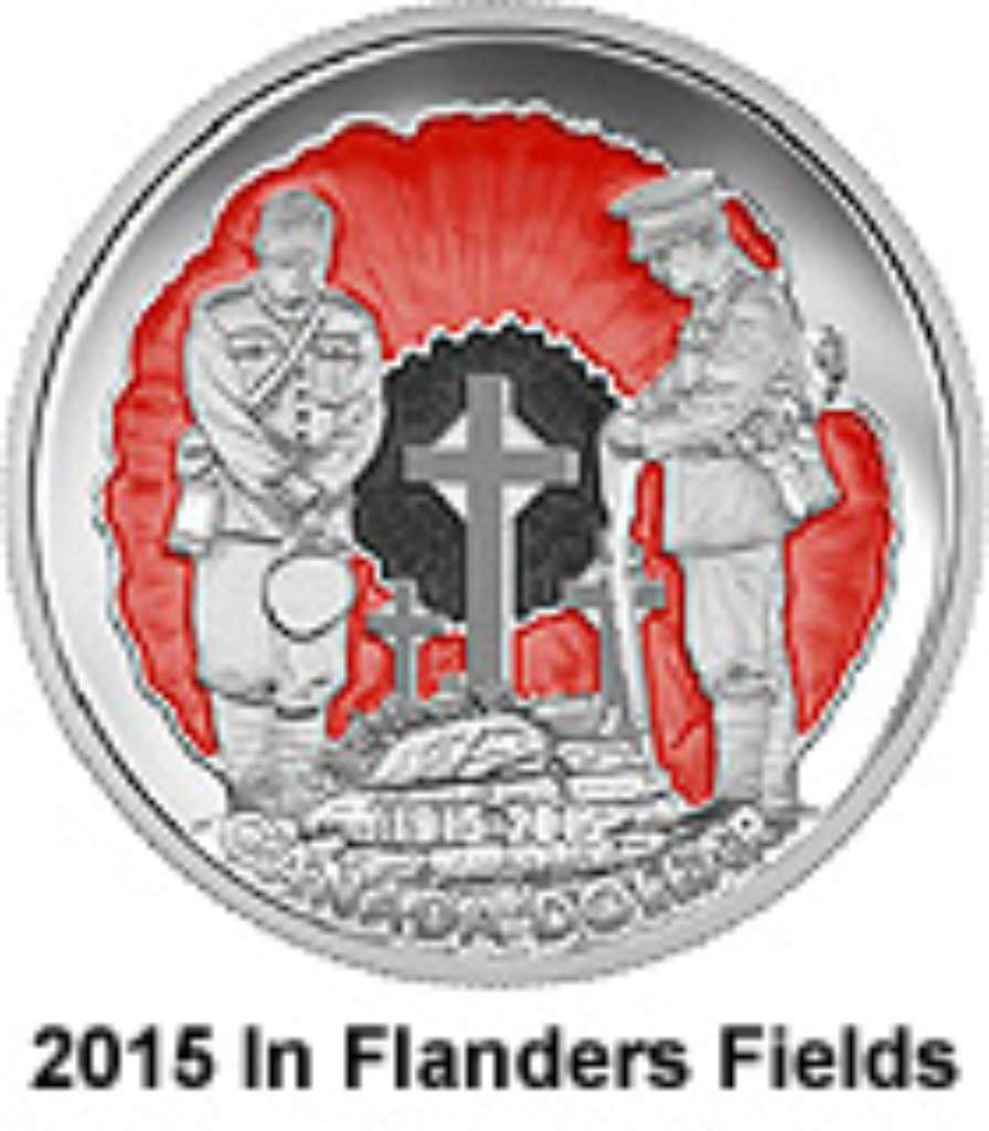 Canada Silver 2015 $1 In Flanders Fields Enameled PF .745oz, .9999
