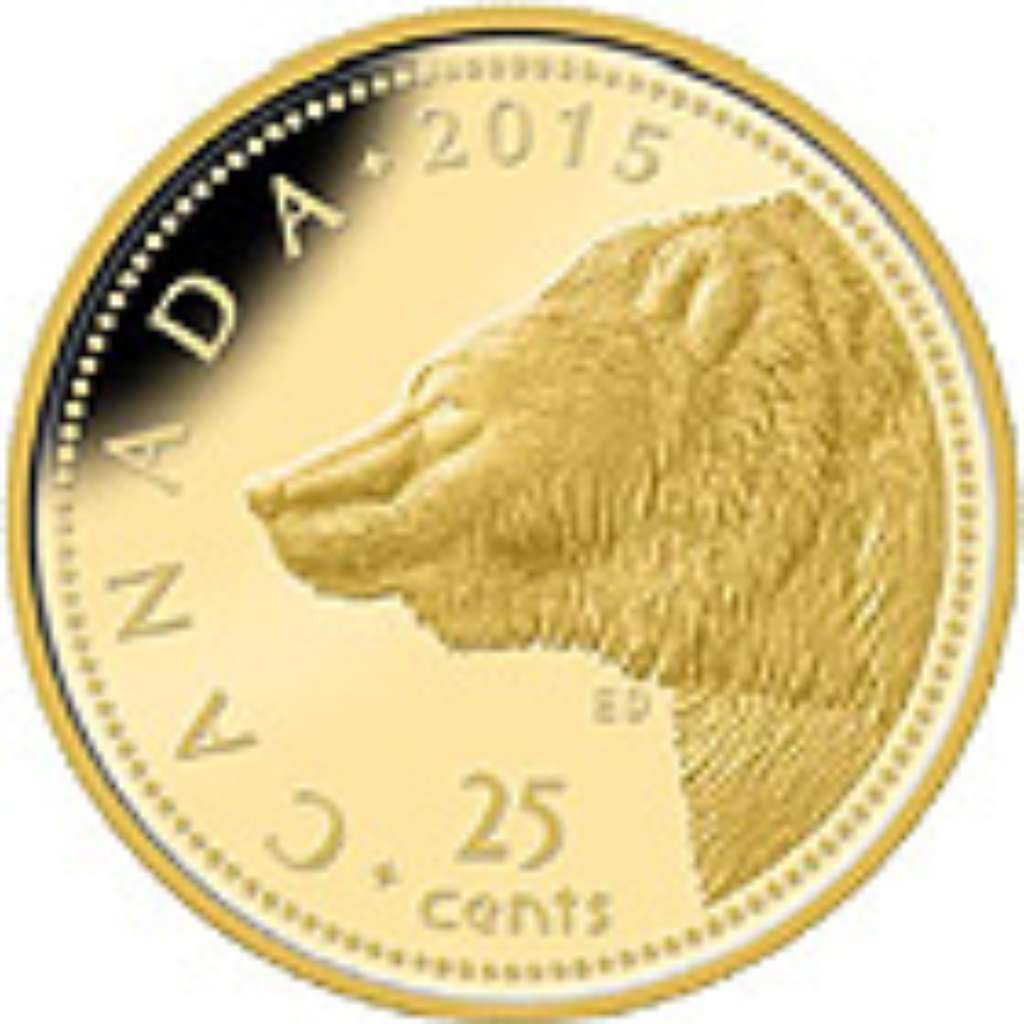 Canada Gold 2015 25 Cents Grizzly Bear .016oz, .9999