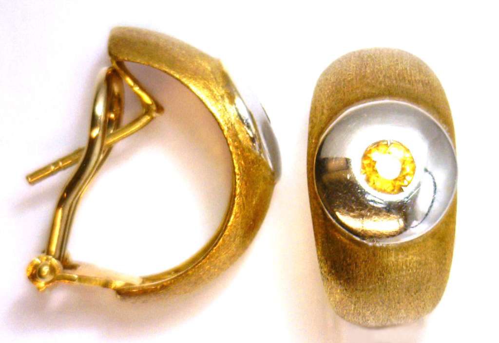 14kt yellow gold and white gold citrine earrings