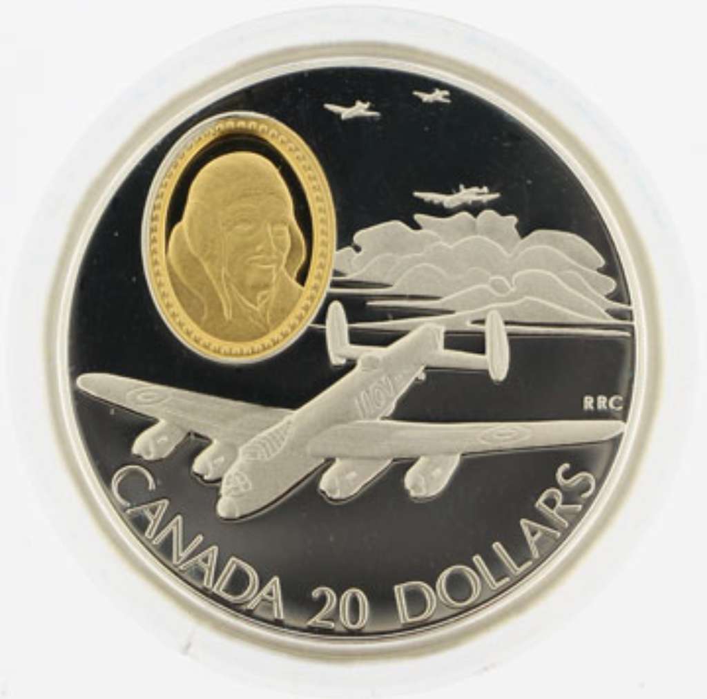 Canada Silver 1990 $20 Lancaster - Aviation I Series PF .925oz, .925