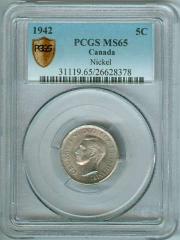 fullMatchVisible1942 NickelMS65PCGS