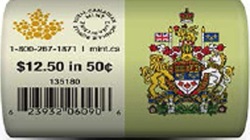 Canada Base Metal 2015 Roll Fifty Cents, Roll of 25