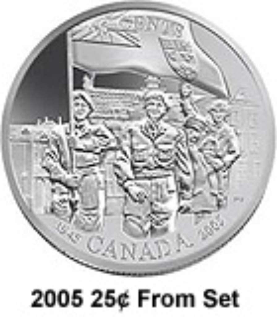 Canada Base Metal 2005 25 Cents Canada-Netherlands , Liberation of Netherlands BU