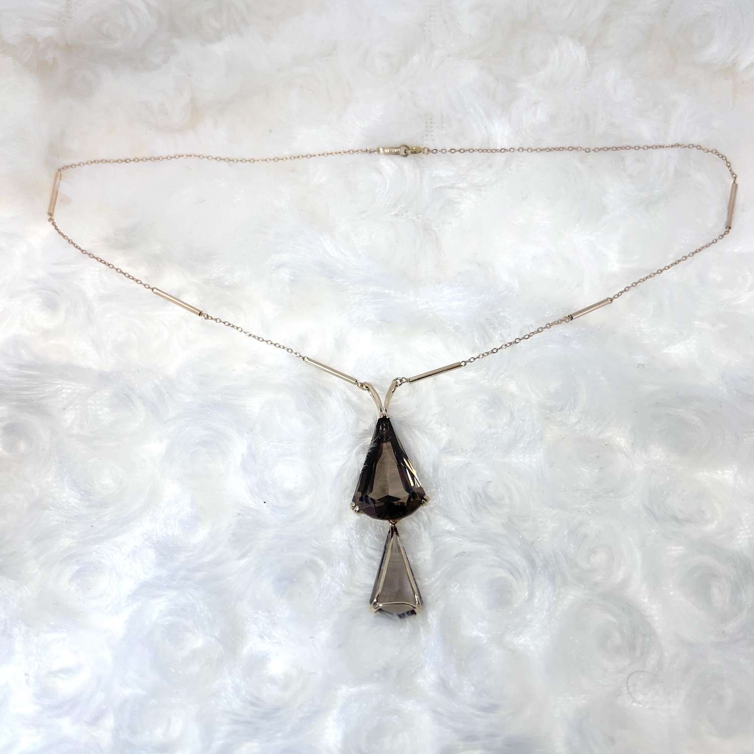 10kt yellow gold smoky quartz necklace