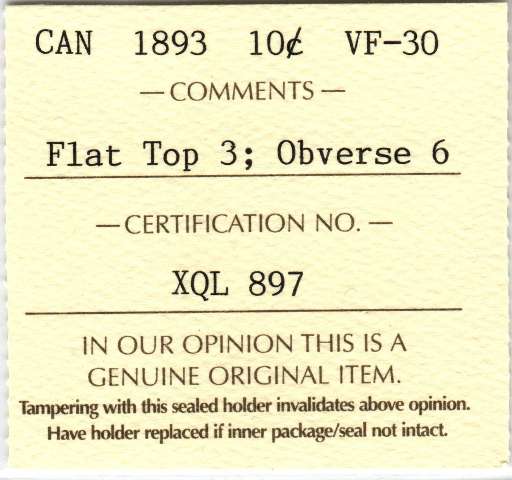 fullMatchVisible1893 Flat Top 3; Obverse 6;VFICCS