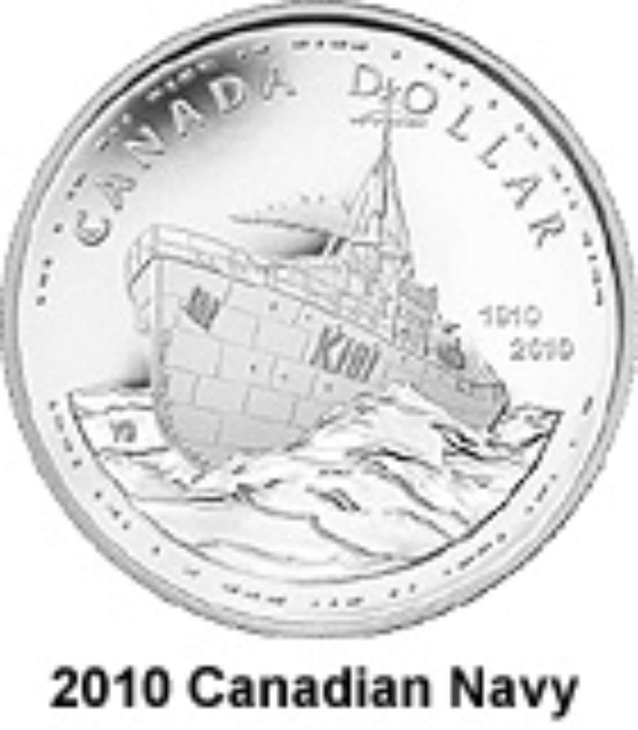 Canada Silver 2010 $1 Canadian Navy Anniv MS .809oz, .925