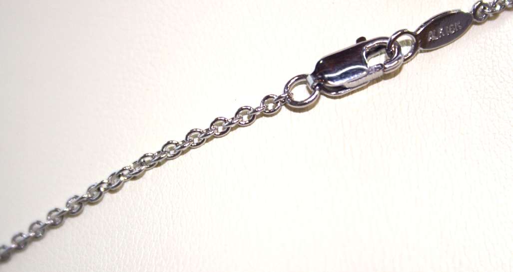 18kt white gold cable link chain
