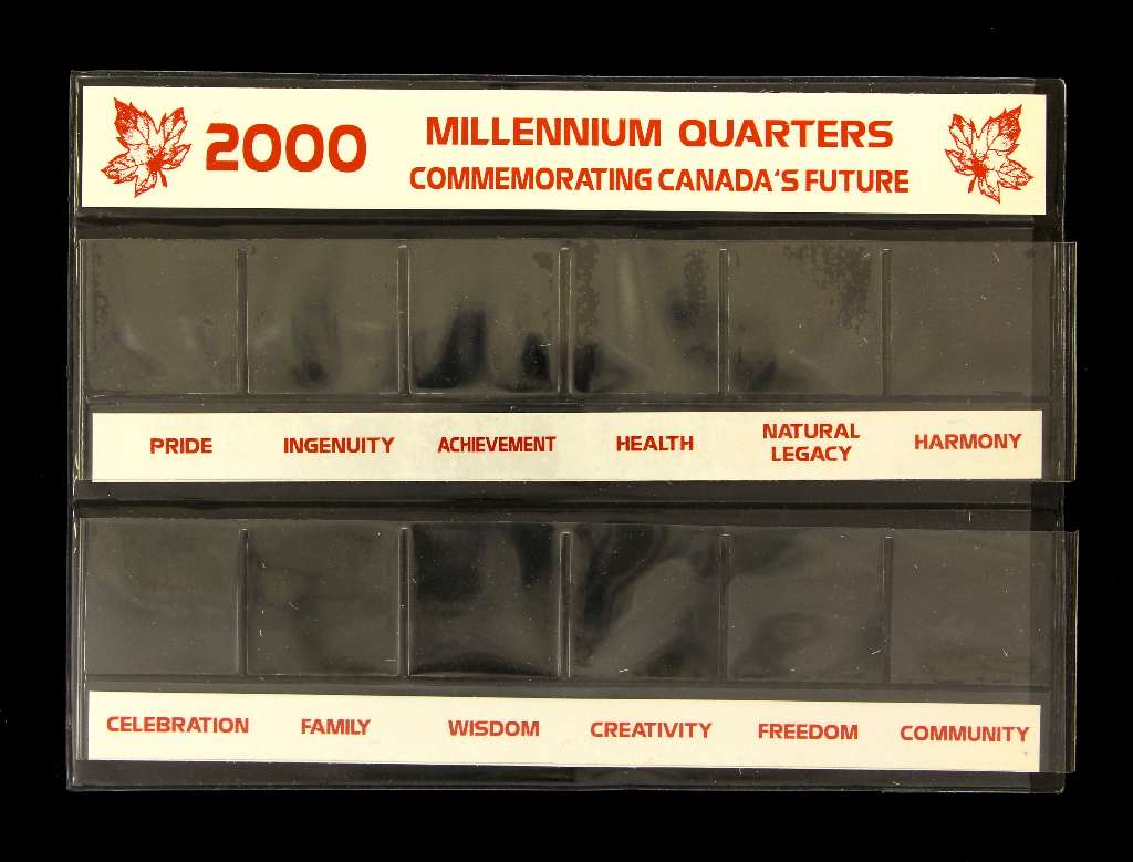 2000 Canada 12 Coin Set 25 cent  Millennium Vinyl Empty Holder
