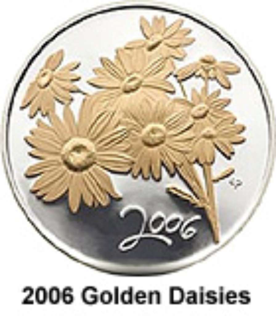 Canada Silver 2006 50 Cents Golden Daisy - Flowers .277oz, .925