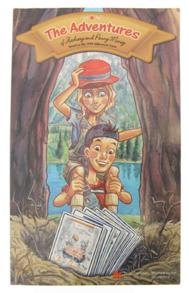 Canada Base Metal 1999 25 Cents Set The Adventures of Zac and Penny Money (collector board for 1999 quarter set; 12 stories; coins not included)