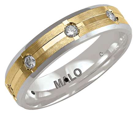 Malo wedding band in platinum featuring eight round brilliant cut diamonds totaling 0.40 cttw, 6mm width, comfort fit shank, elegant top view