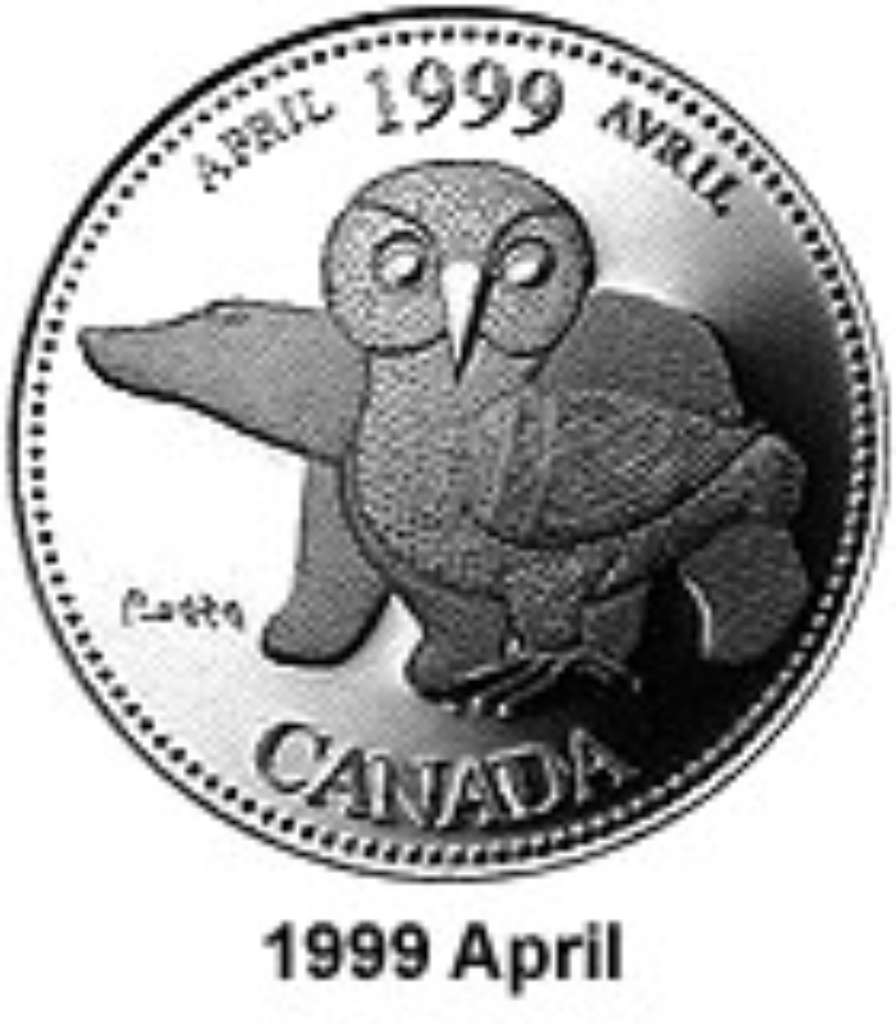 Canada Base Metal 1999 25 Cents April - Millenium 1999  BU