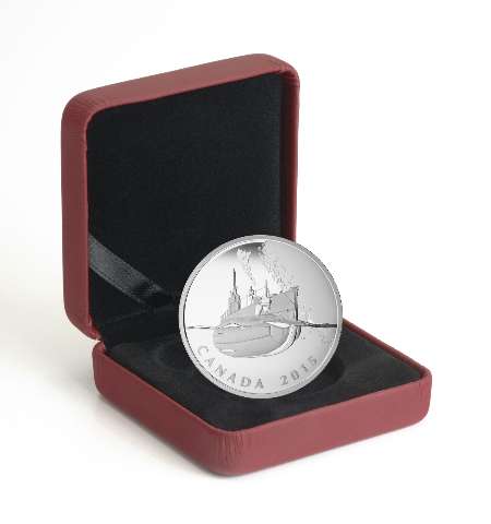 Canada Silver 2015 $20 The Canadian Home Front: Canada's First Submarines During The First World War PF 1.009oz, .9999