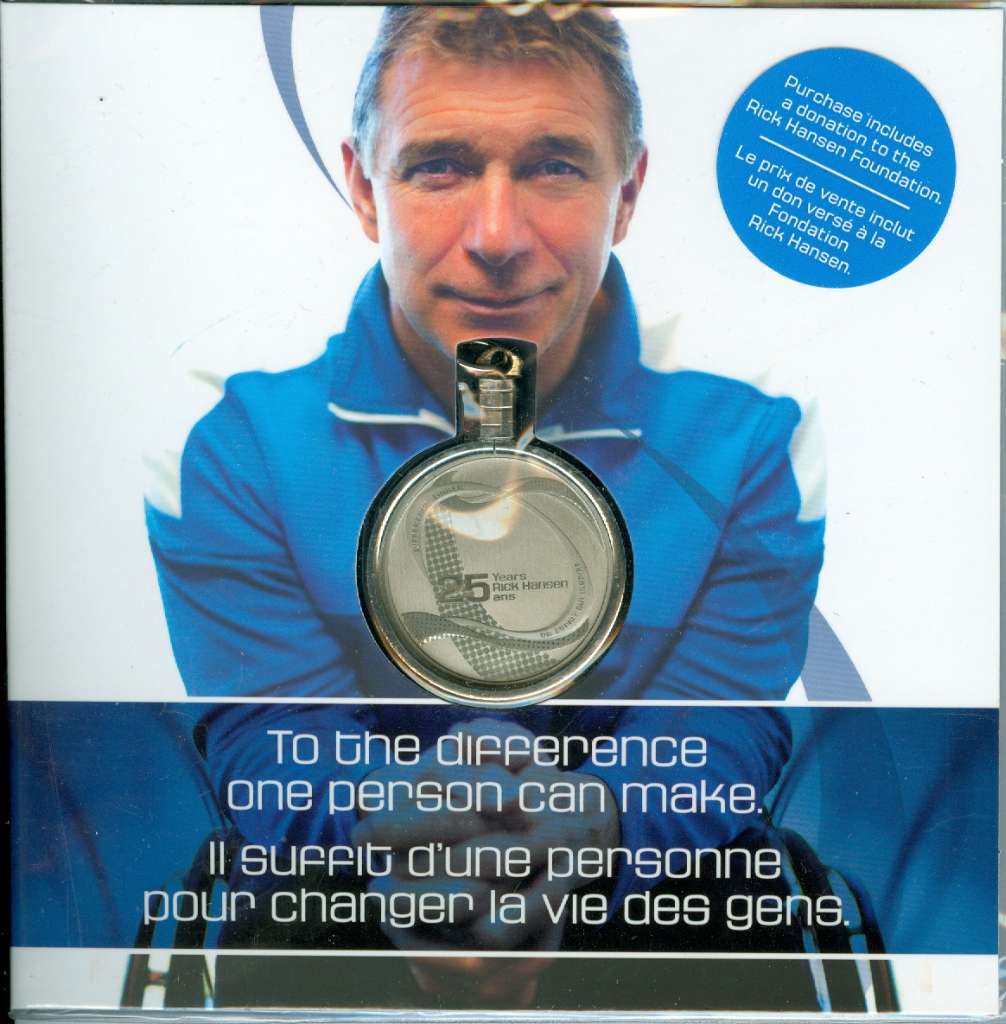 Canada Base Metal 2011 Rick Hansen 25th Anniversary Relay Medallion