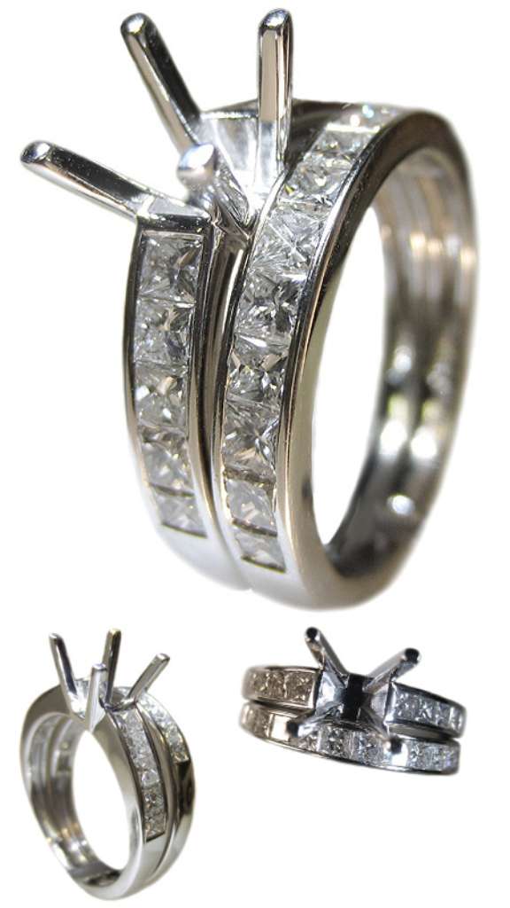 Semi-Mount, engagement ring and wedding band