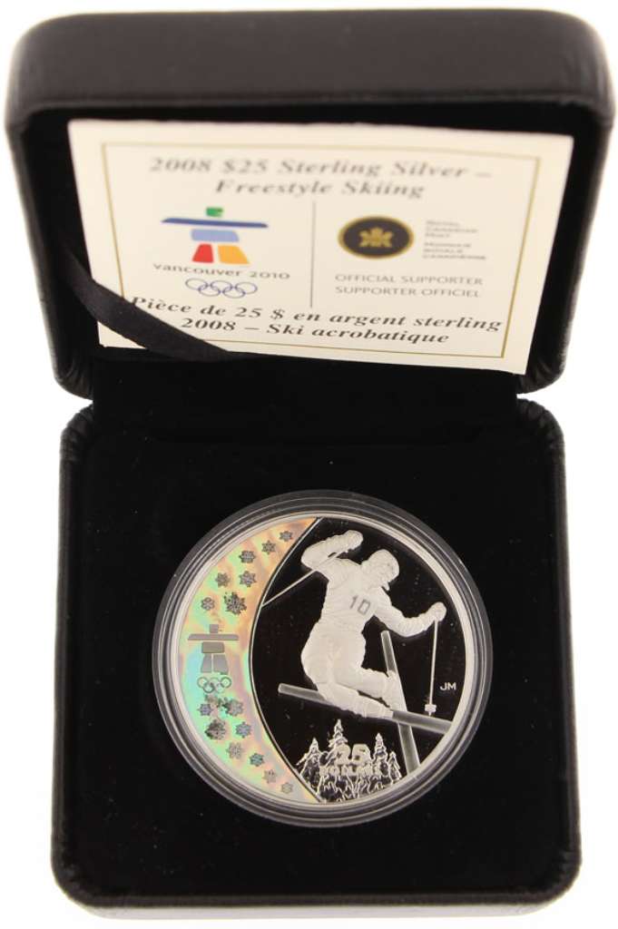 Canada Silver 2008 $25 Freestyle Skiing - Vancouver 2010 Olympics PF .