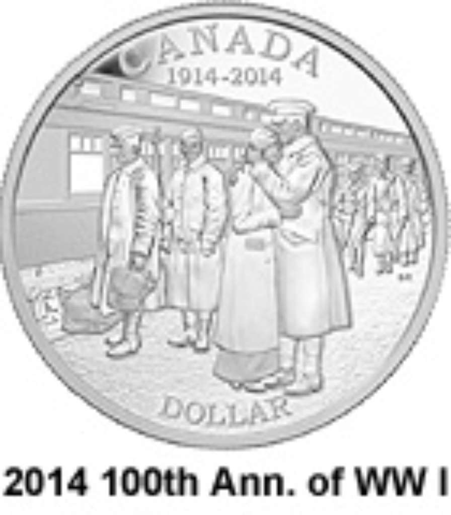 Canada Silver 2014 $1 Wartime Embrace WW I 100th Anniv MS .745oz, .9999