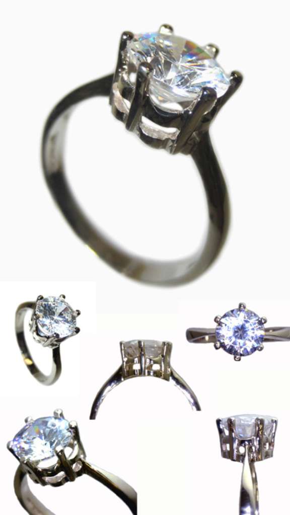 Ladies' Ladies' 14kt white gold basket 6-claw setting style ring mounting
