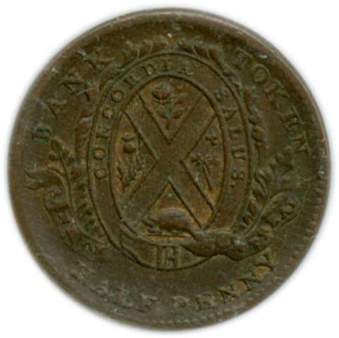 fullMatchVisibleHalfpenny Token Eleven Palings, CopperEF45ICCS