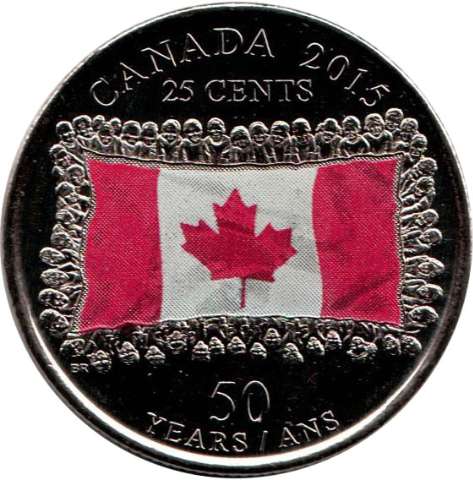 fullMatchVisible2015 50th Anniversary of the Canadian Flag Coloured ReverseMS64N/A