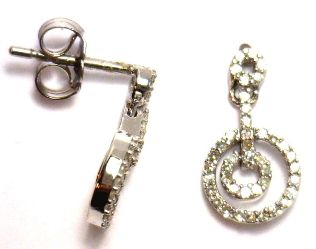 14kt white gold diamond earrings