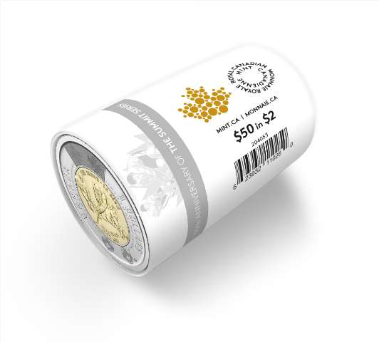 fullMatchVisible2022 (Summit Series, Non-Coloured) RCM Special Wrapped Original Roll of 25 Pieces, $50 Face Value$2