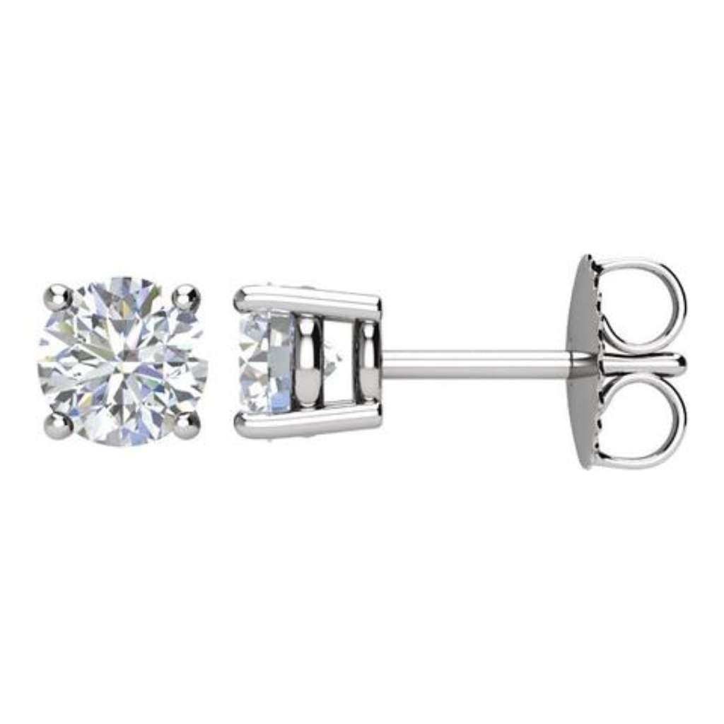 14kt white gold diamond stud earrings