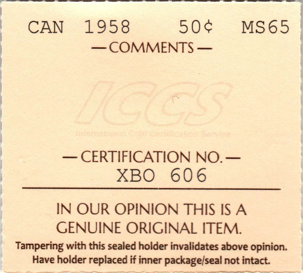 fullMatchVisible1958MS65ICCS