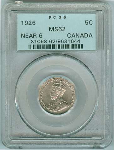 fullMatchVisible1926 Near 6MS62PCGS